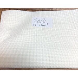 14 Count White Aida Cloth Cross Stitch Fabric 18" X 12"
